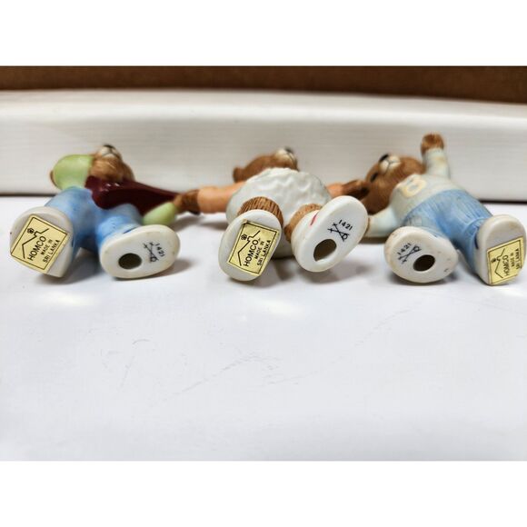 Homco Home Interiors Vintage porcelain Mini Bear Figurines - Picture 2 of 5